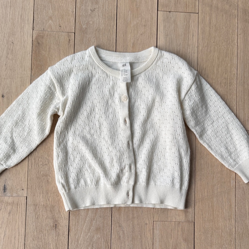 H&M Cream Knit Button-Up Cardigan